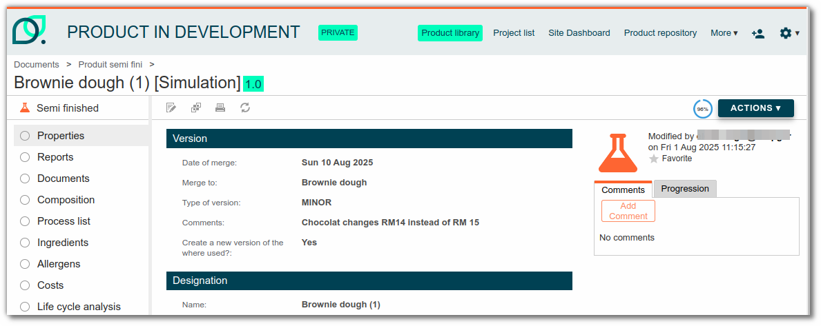 Automatic version merge