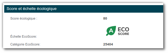 Score écologique Score écologique
