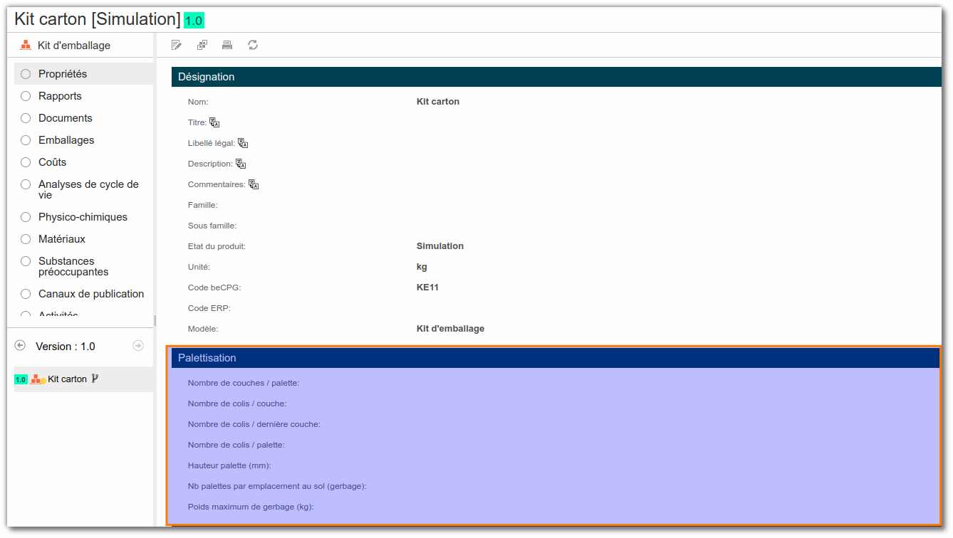 Palettisation Palettisation