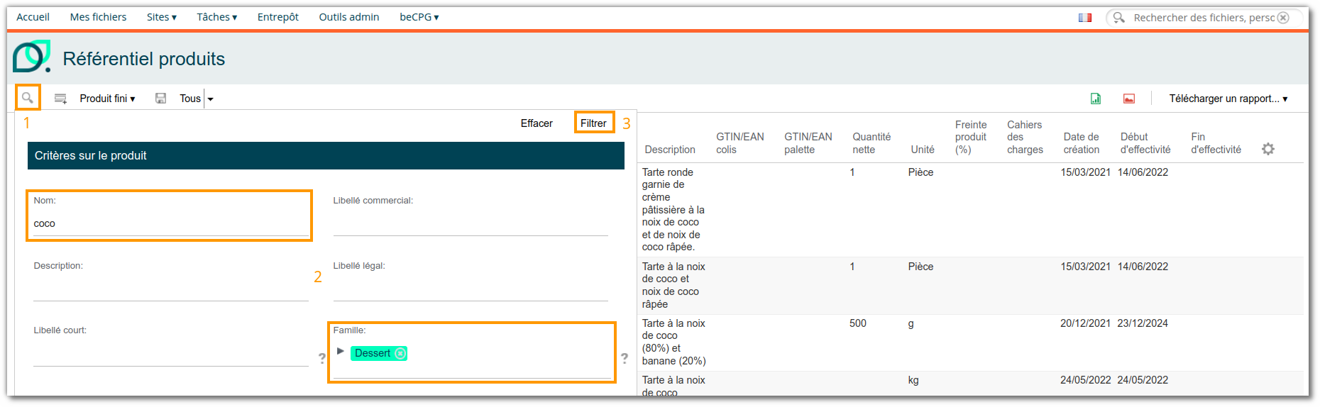 Exemple de mise en place d'un filtre